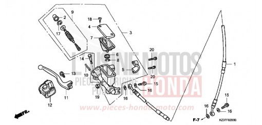 MAITRE-CYLINDRE FREIN AV. CR250R6 de 2006